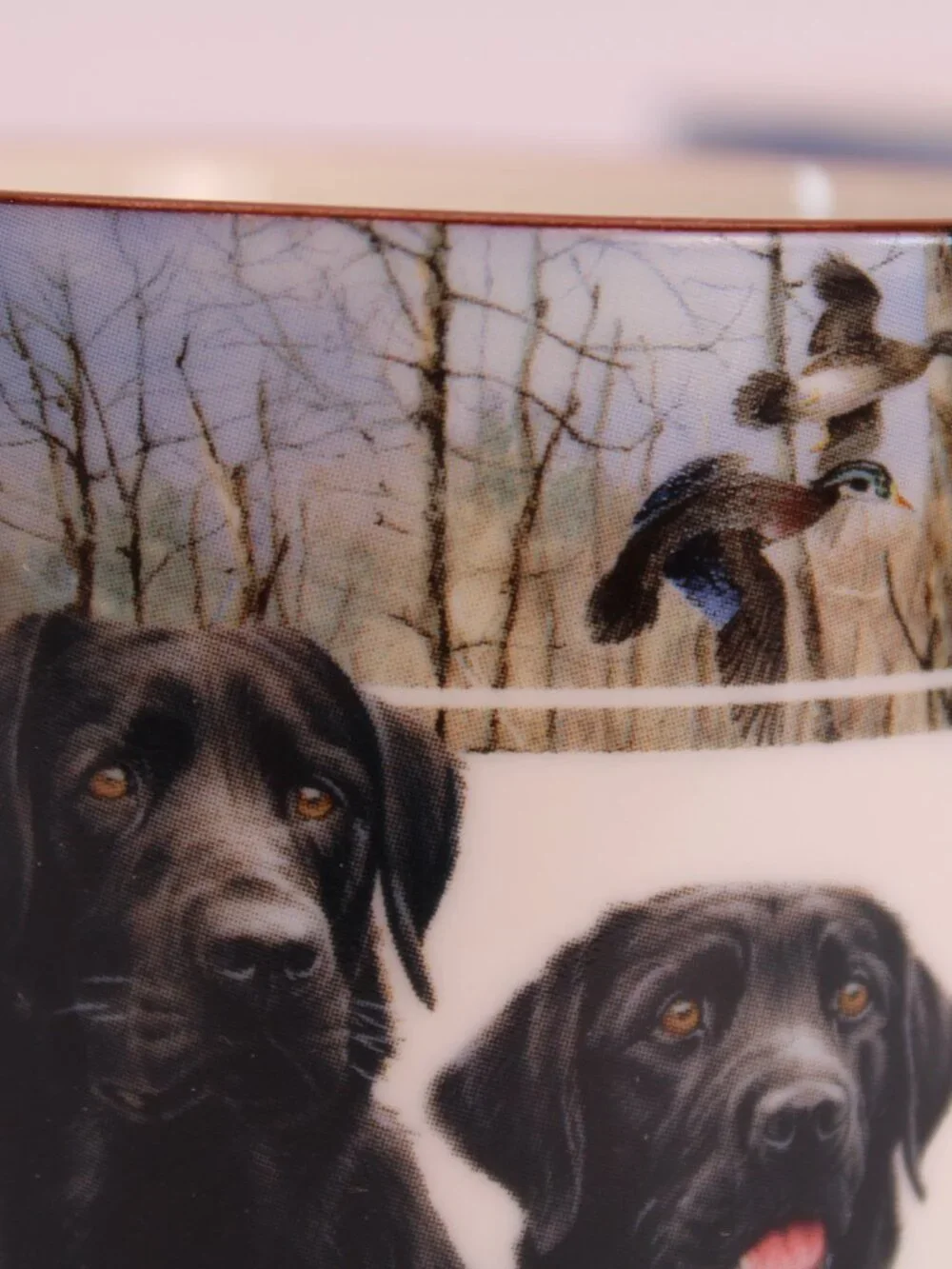 Faithful Friends-Black Lab Portrait Jim Killen Wild Wings Coffee/Tea Mugs x4